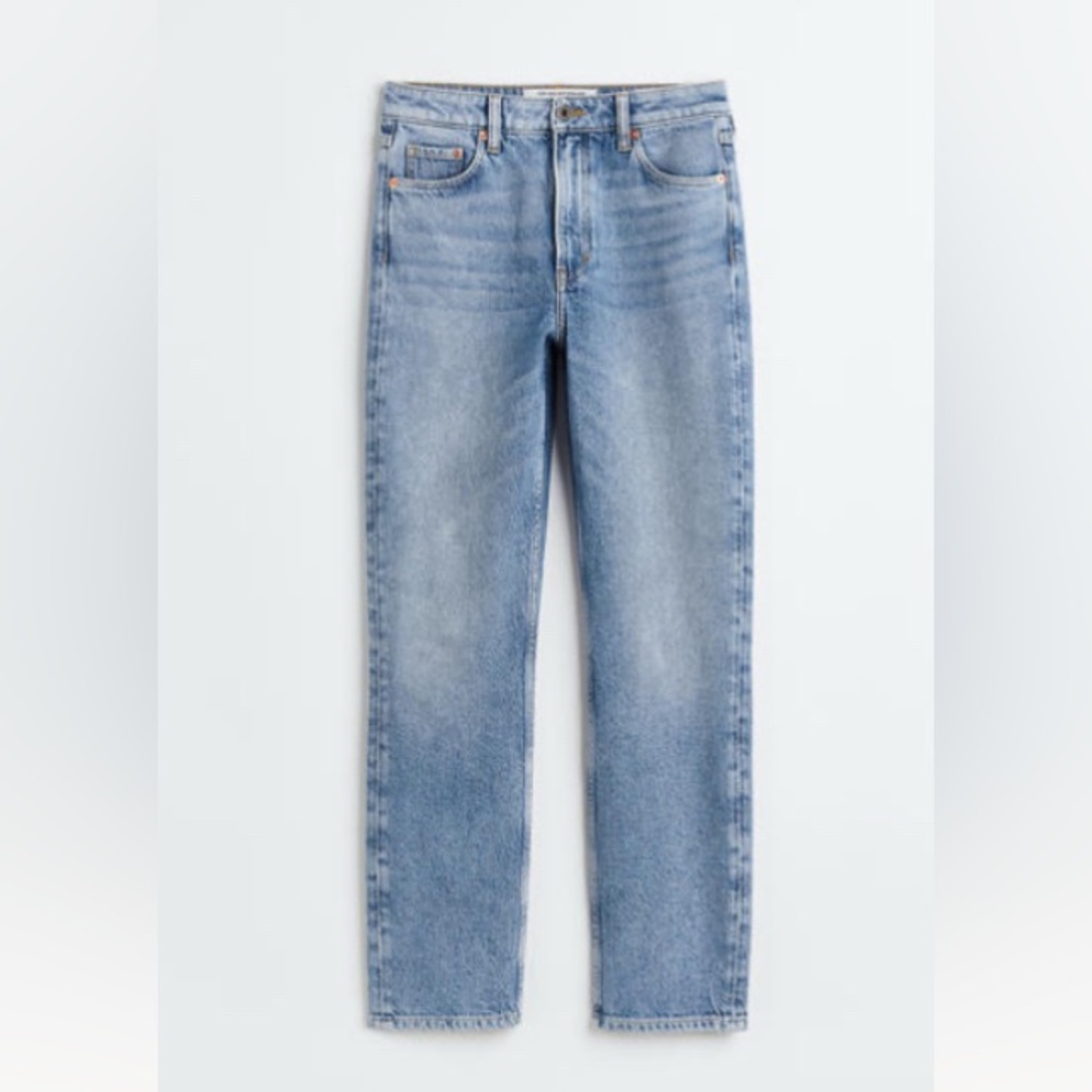H&M Denim Blue High-Rise Slim Fit Ankle Jeans